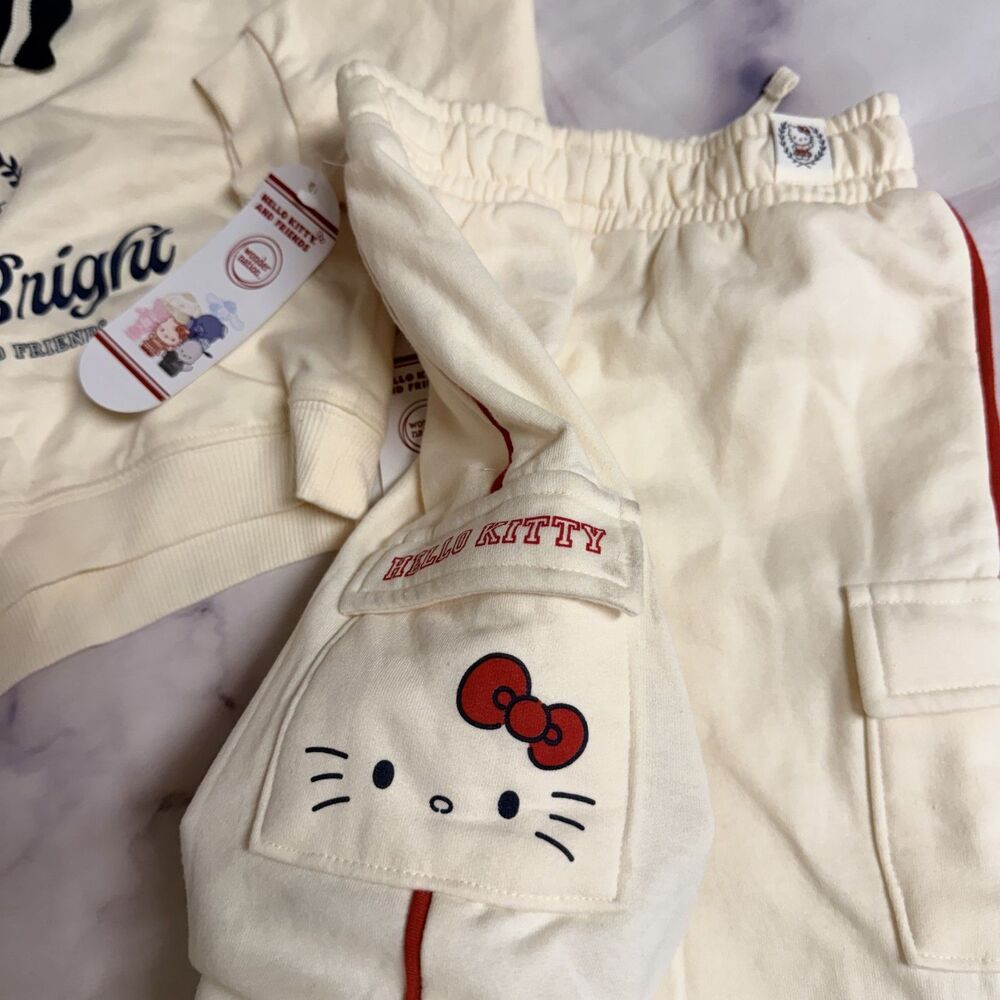 Hello Kitty Baby Girls Collared Graphic Sweatshirt and Cargo Pants - Picture 3 of 5